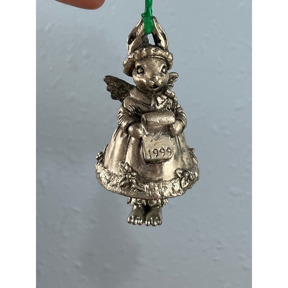 VTG Arthur Court 1999 Bunny Bell Angel Christmas Ornament Holidays